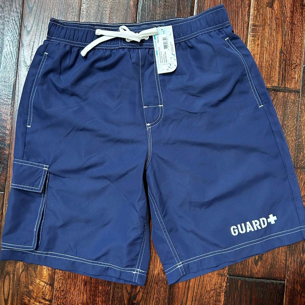 NWT Men's Med. hybrid Guard Suit cargo swim trunk
Elastic waistband 
Inner brief